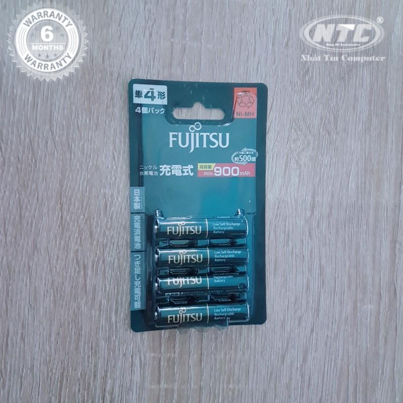 Pin sạc AAA Fujitsu 900mAh vỉ 4 Viên made in JAPAN - nội địa Nhật Bản (đen)