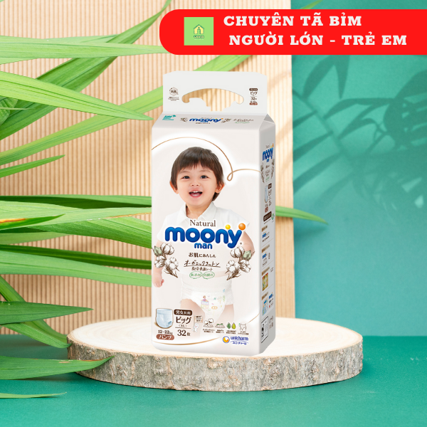 Tã Quần Moony Natural Bông Organic XL32 (32 Miếng)