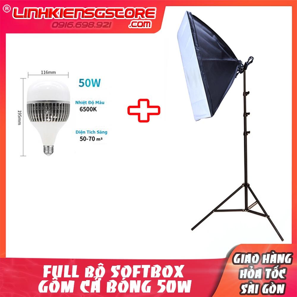 FULL BỘ SOFTBOX BÓNG ĐÈN BÚP NHÔM 50W,CHÂN ĐỨNG 2M , STUDIO, LIVESTREAM,CHỤP HÌNH QUAY PHIM