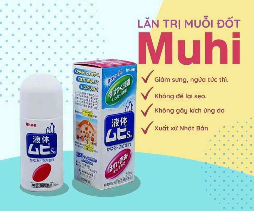 Lăn  Muỗi Đốt Muhi Nhật Bản cho bé 50ml ( không xuất hóa đơn đỏ )