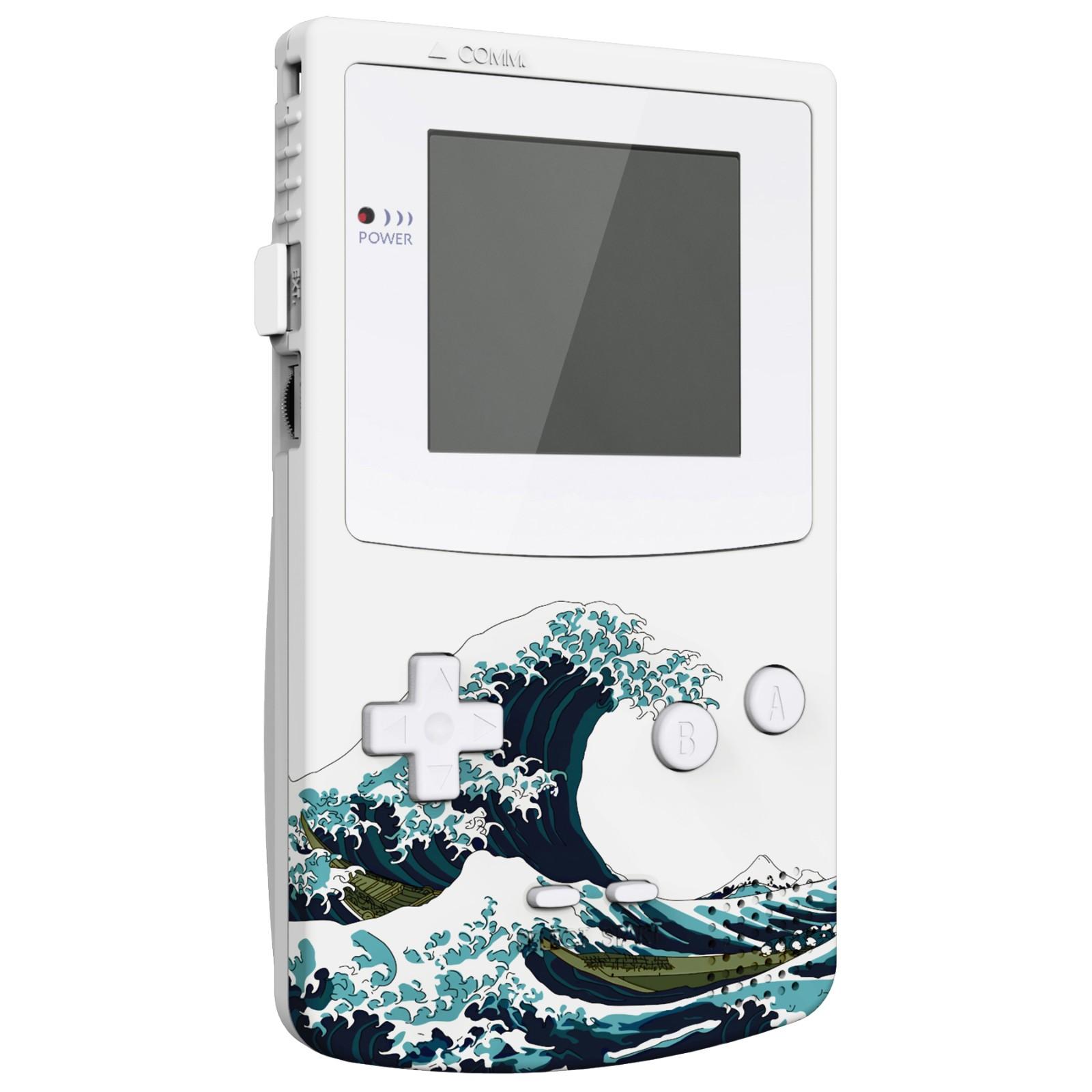 IPS eXtremeRate Sẵn sàng được nâng cấp Vỏ thay thế Great Wave Vỏ đầy đủ với các nút dành cho Gameboy Color cho GBC Color: The Great Wave