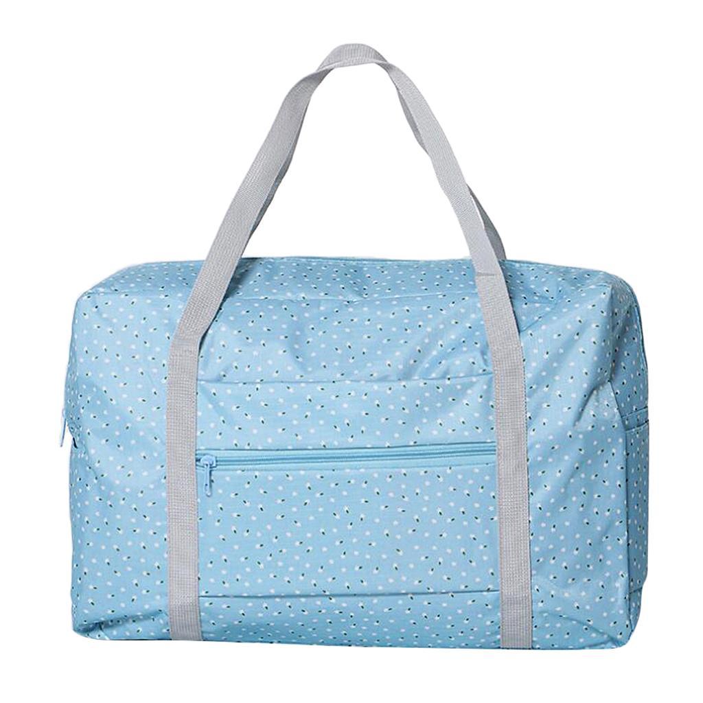 Waterproof Foldable Large Travel Storage Bag Luggage Organizer Sky blue