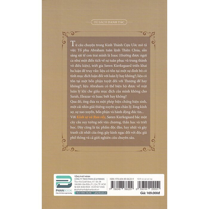 KÍNH SỢ VÀ RUN RẨY - Søren Kierkegaard - Nguyễn Nguyên Phước dịch - Bùi Văn Nam Sơn giới thiệu - (bìa mềm)