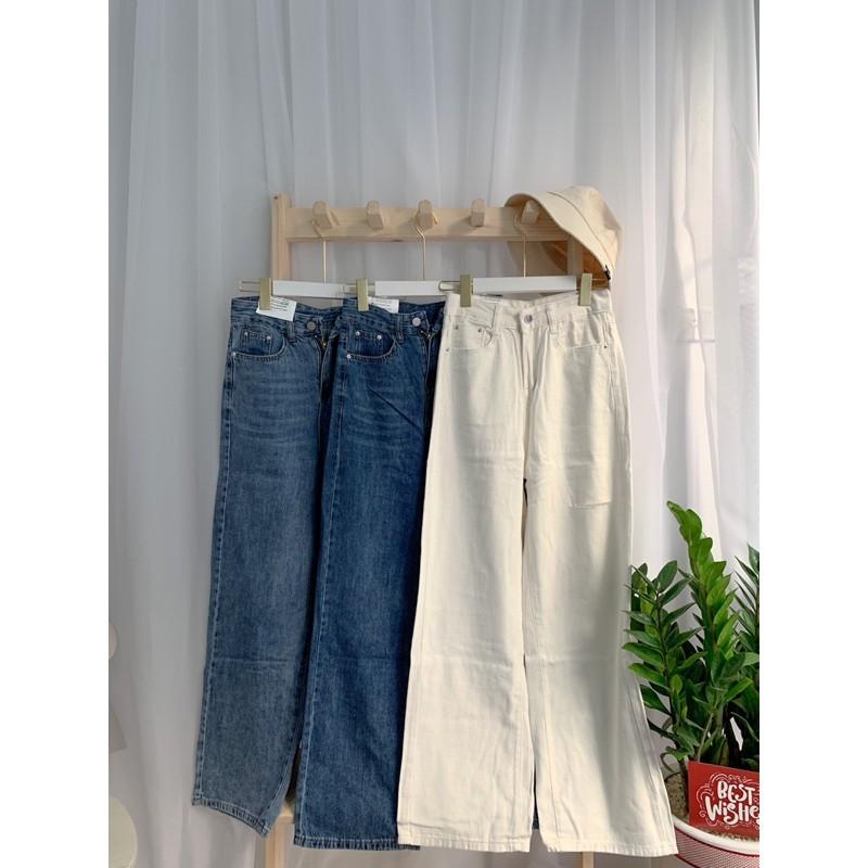 Quần jeans xuông rách gối siêu dài chân