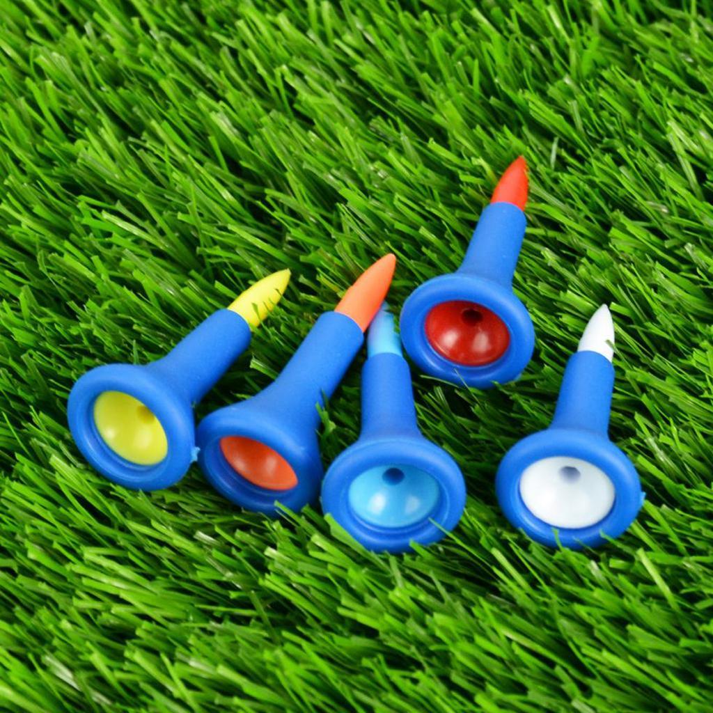 10 Pieces Durable Rubber Cushion Top Golf Tees Random Color 42mm + 83mm