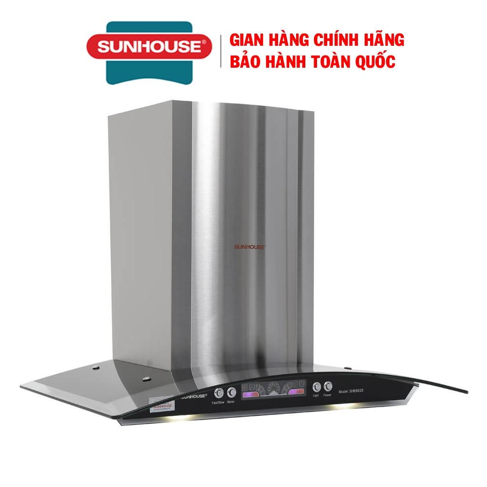 Combo Bếp đôi điện từ hồng ngoại Sunhouse MAMA MMB9100VN + Máy hút mùi kính cong Sunhouse SHB6626, Hàng chính hãng - Bảo hành tại nhà