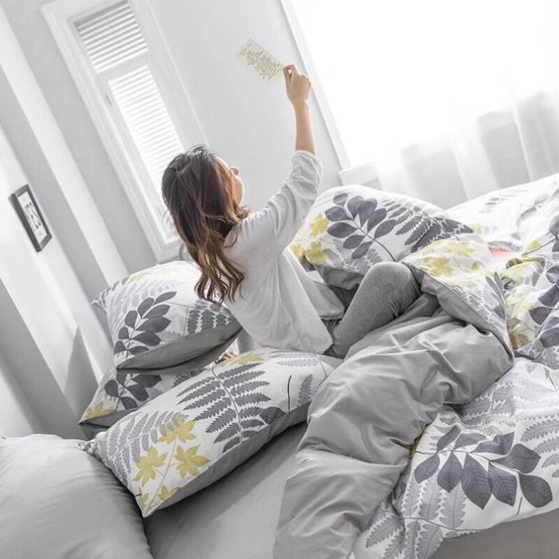 Bộ chăn ga gối Cotton Living 100% Nhà Nhím Chăn ga gối đủ size giường nệm