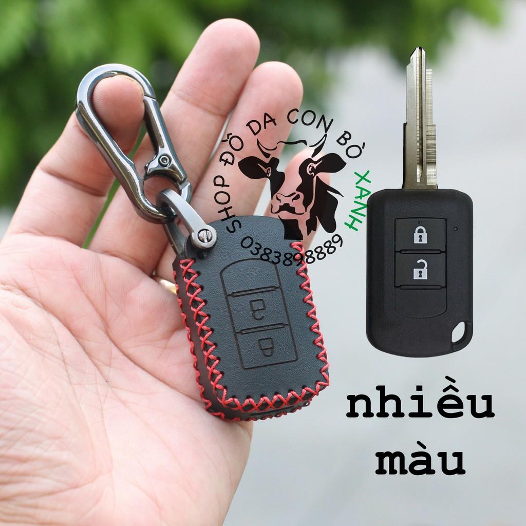 Bao da dành cho Chìa Khoá Mitsubishi Xpander, Triton, Attrage, Mirage, Lancer handmade Da Thật 002