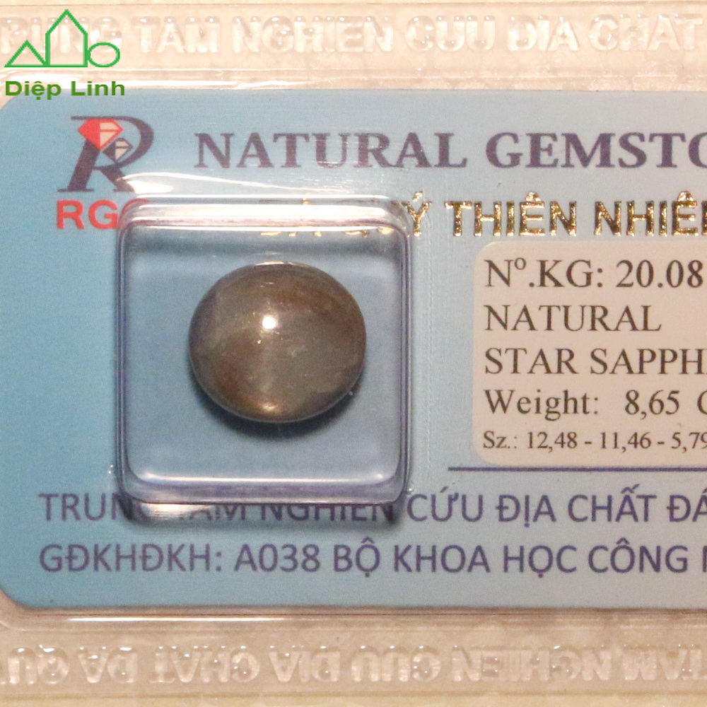 Viên Đá Sapphire Sao Tự Nhiên Kiểm Định Phong Thuỷ