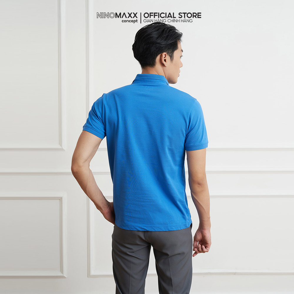N&amp;M Club Áo polo Nam chân cổ áo kiểu sơ mi tay ngắn sợi cotton Mercerized 2105018