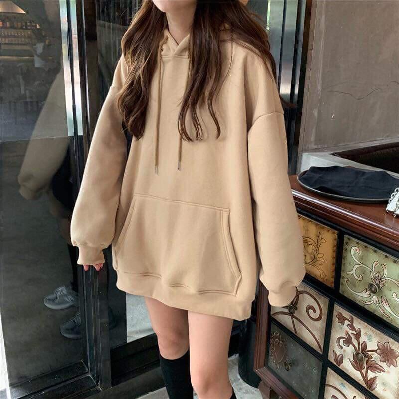 Áo Hoodie Nỉ Bông Trơn Một Màu Cá Tính Phong Cách Hàn Quốc Năng Động - LZGV016