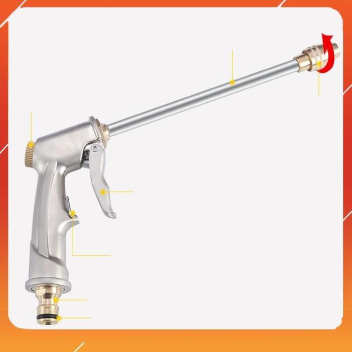 Bộ dây vòi xịt bơm nước tưới rửa , tăng áp 3 lần, loại 15m 206701-2 đầu đồng,cút,nối PE