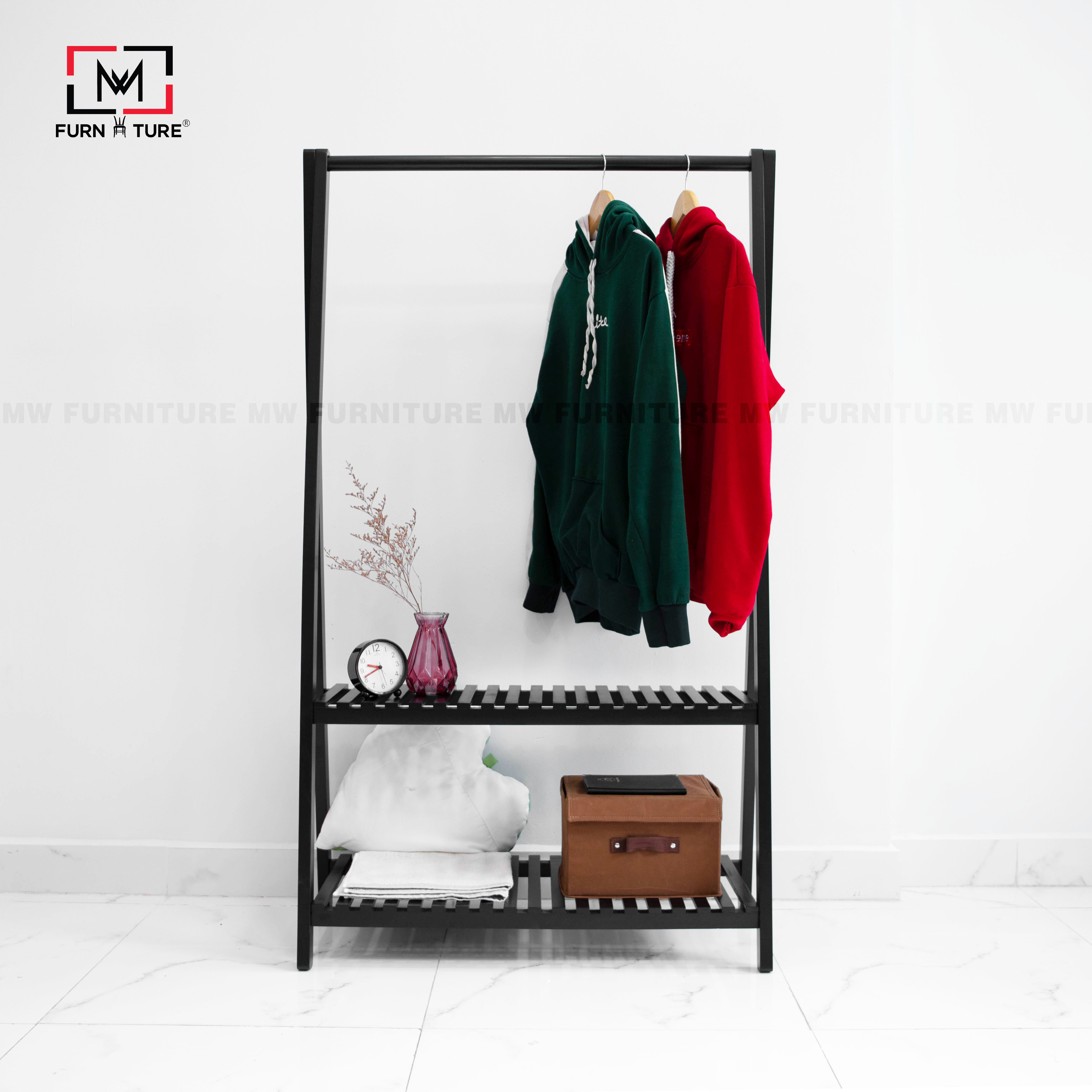 GIÁ TREO QUẦN ÁO CHỮ A 2 TẦNG MÀU ĐEN - A HANGER 2 FLOOR BLACK