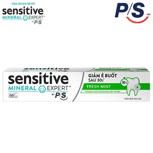 Bộ 3 Hộp Kem Đánh Răng P/S Giảm Ê Buốt Sau 30 Giây Sensitive Mineral Expert Fresh Mint Với Tác Động Từ Khoáng 100G