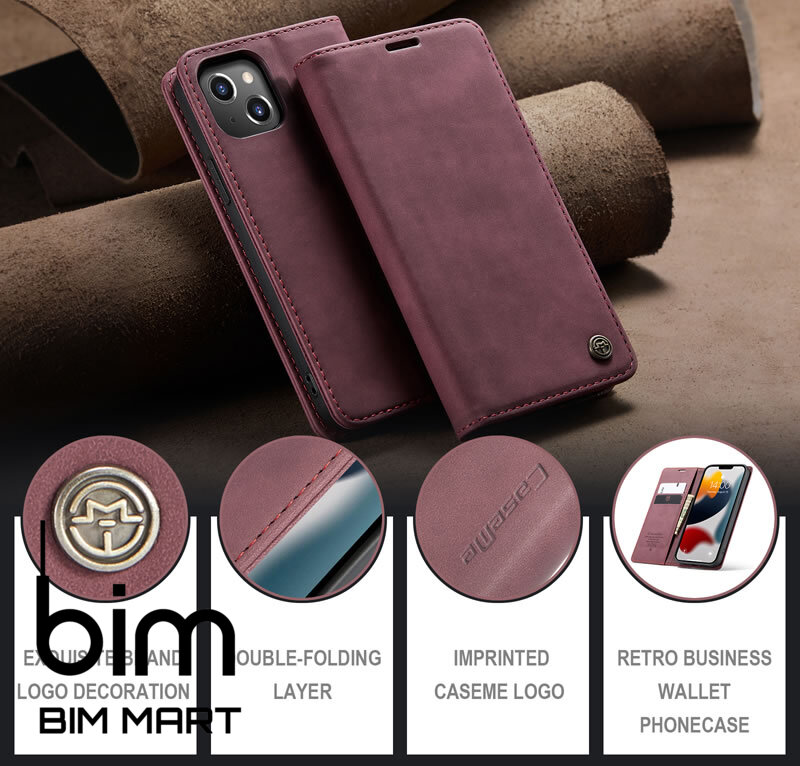 Bao da cao cấp dành cho iPhone 13 Mini dạng ví chính hãng Caseme - Hàng Nhập Khẩu