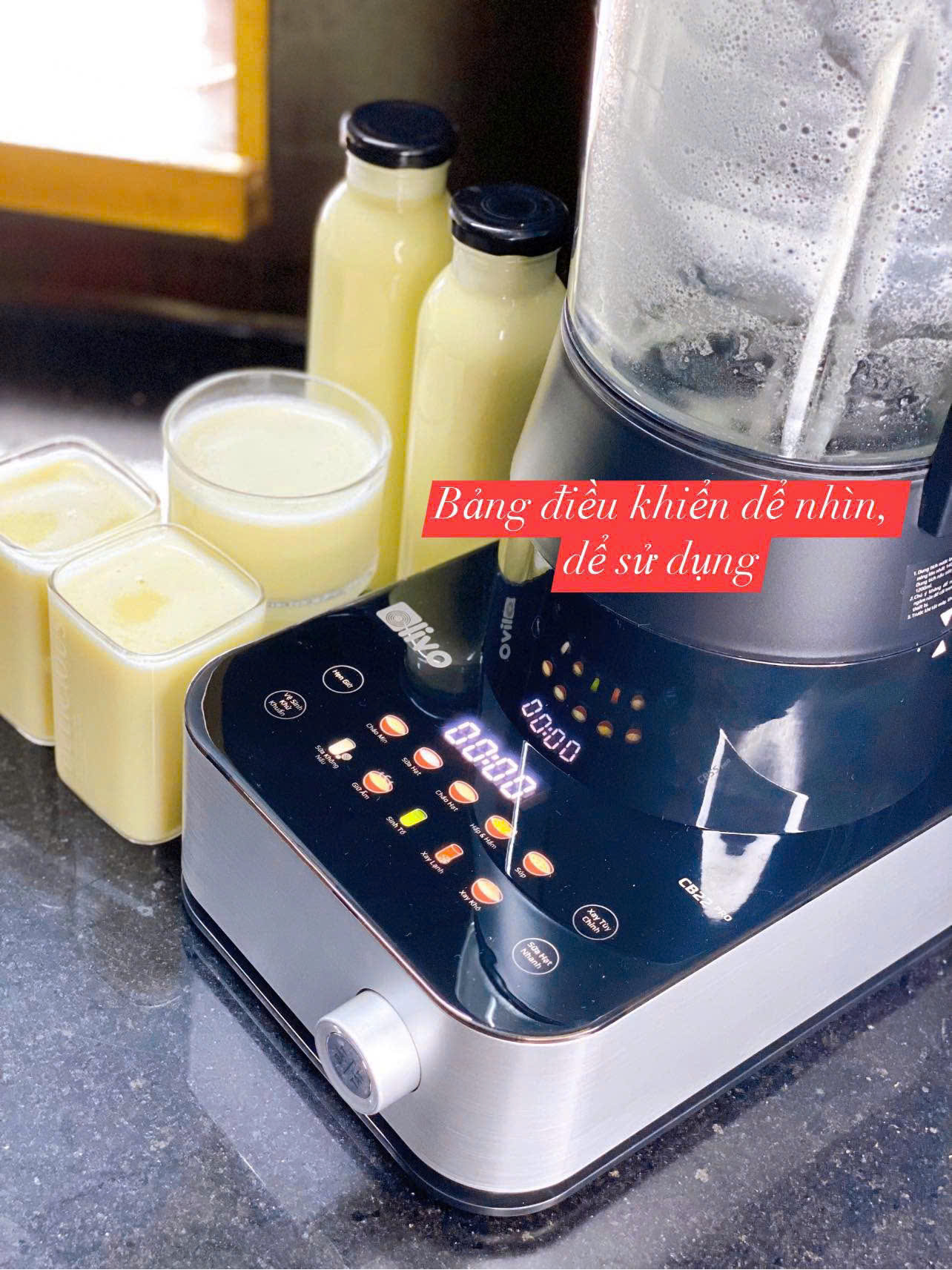 [Hàng chính hãng] Máy Làm Sữa Hạt OLIVO CB22 Pro - Công Suất 1800W 1.75L - Mâm Nhiệt Gốm Chống Dính