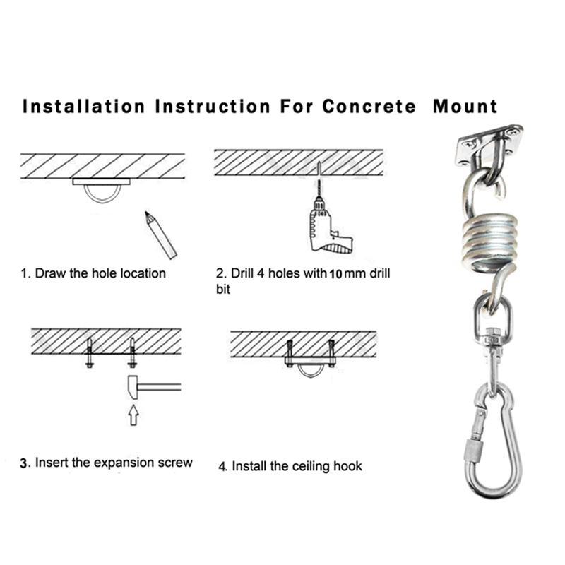 Xoay Móc Võng Đu Ghế Thép Không Gỉ Treo Ghế Bộ Phụ Kiện Cho Trần/Trong Nhà/Ngoài Trời