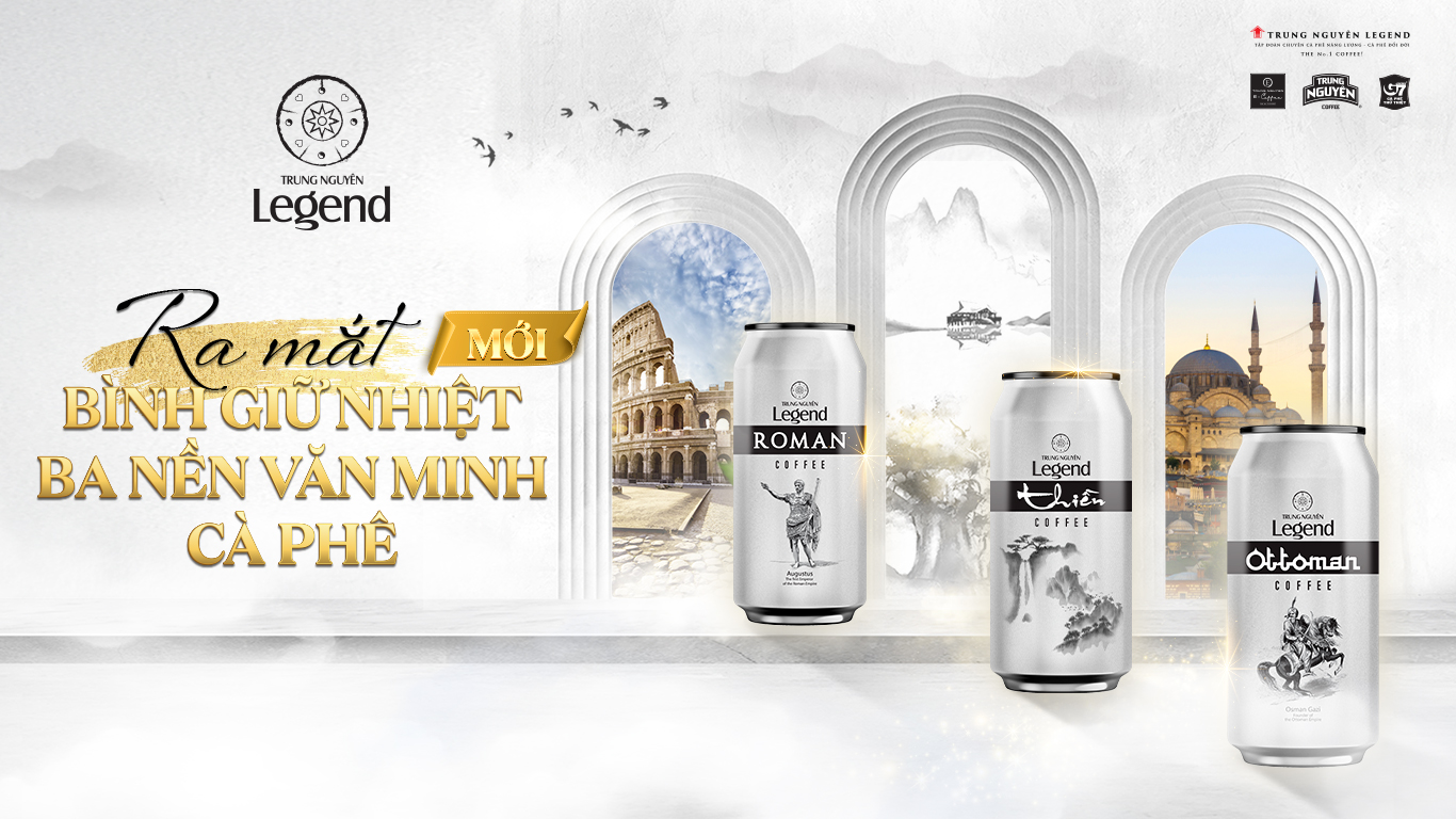 Bình Giữ Nhiệt Trung Nguyên Legend 3 Nền Văn Minh - 350ml Nhỏ Gọn, Giữ Nhiệt Tốt