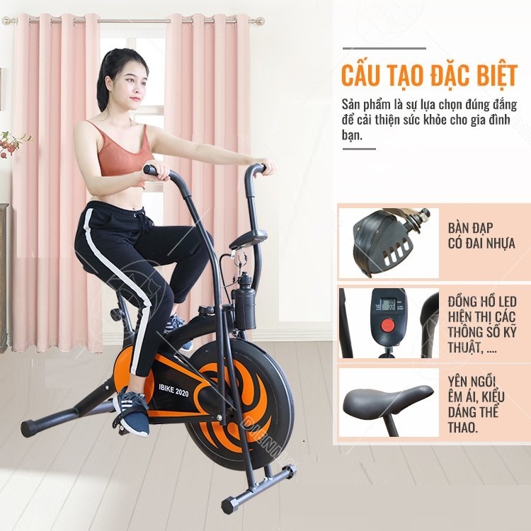 Xe đạp tập thể dục toàn thân tại nhà HT2023 vừa đạp vừa kết hợp tay bền chắc chắn