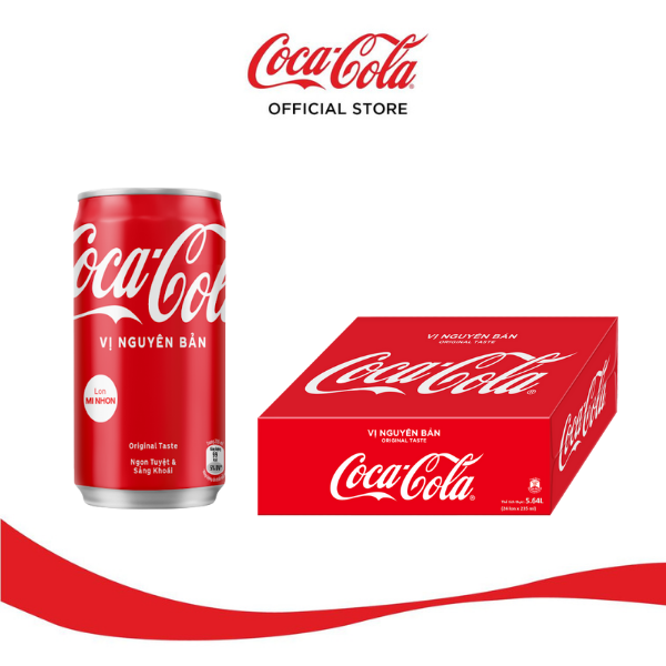 Thùng/Lốc 24 Lon Mi-nhon Nước Ngọt Giải Khát Có Ga Coca-Cola Vị Nguyên Bản Original 235ml/Lon Sale 4.4 Coca-Cola Official Store