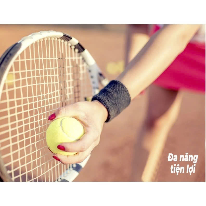 Bộ 2 băng cổ tay thấm mồ hôi thể thao MÀU XÁM Combo 2 băng cổ tay thể thao cao cấp thấm mồ hôi bảo vệ cổ tay