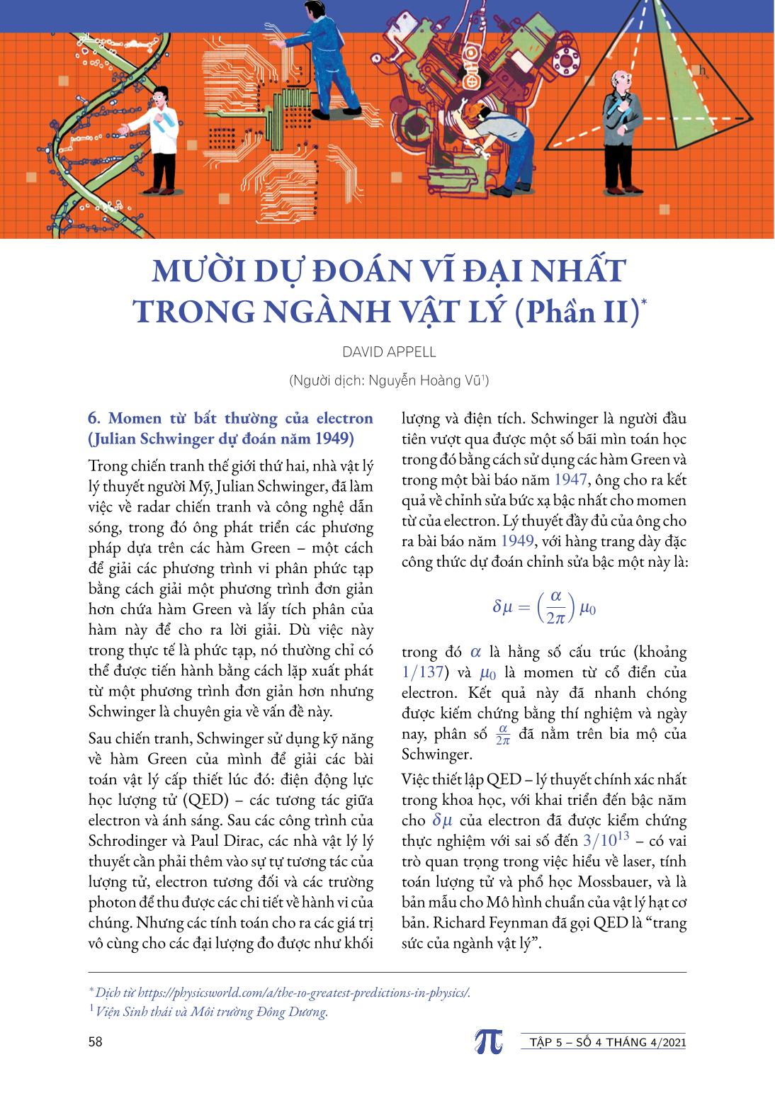 Tạp chí Pi- Hội Toán học Việt Nam số 4/ tháng 4 năm 2021