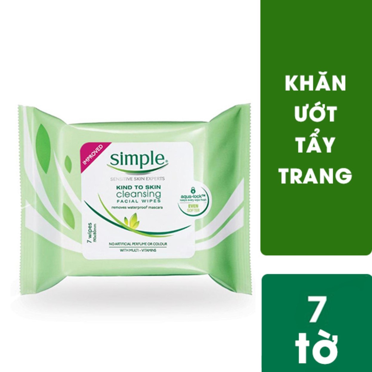 Bộ Kit Chăm Sóc Da Simple 4 món Travel Size: Khăn Tẩy Trang 7 Tờ, Gel Rửa Mặt 50ml, Nước Hoa Hồng 50ml, Kem Dưỡng Ẩm 50ml