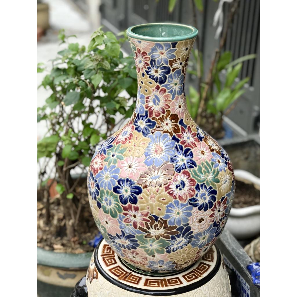 BÌNH BÁCH HOA 51CM GỐM SỨ THỦ CÔNG NAM BỘ TDM CẮM BÔNG TRANG TRÍ DECOR