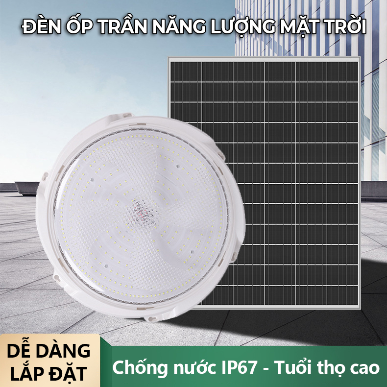 Đèn năng lượng mặt trời - đèn trần gắn trong nhà siêu tiết kiệm - K1580