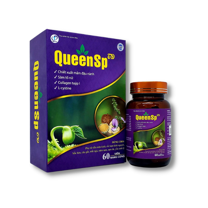 QueenSP - Viên uống bổ sung nội tiết tố, hỗ trợ săn chắc vòng 1, Ngăn ngừa quá trình lão hóa, giúp da trắng đẹp, khỏe mạnh