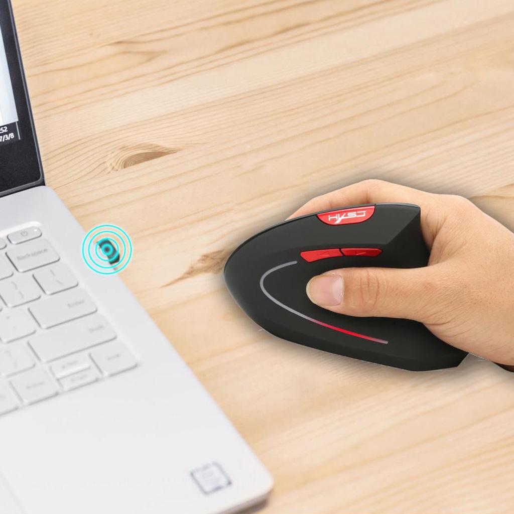 2.4G Ergonomic Optical Wireless Mouse 800/1600/2400DPI Healthy Vertical Mice with Receiver