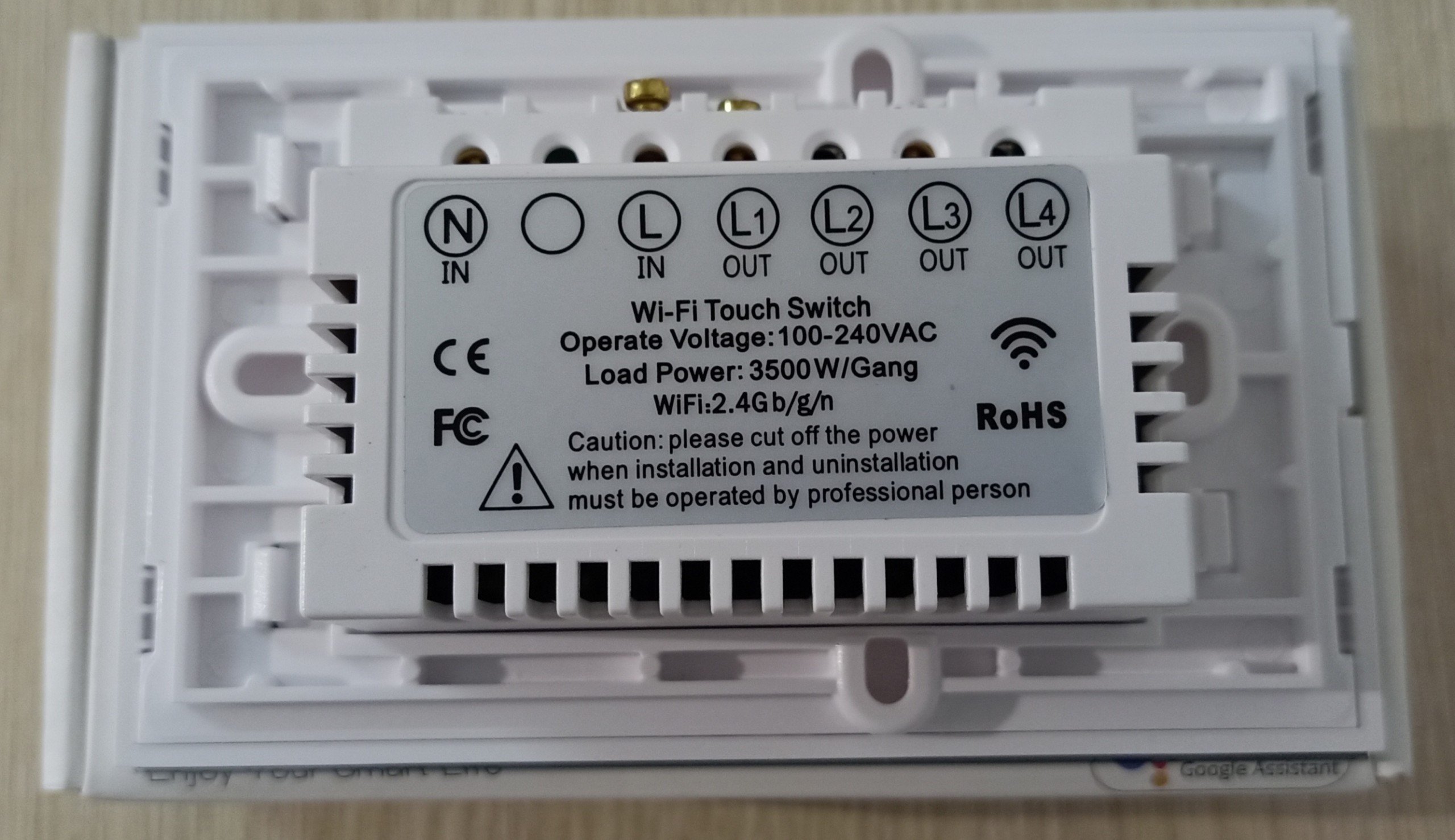 Công tắc cảm ứng Wifi thông minh 2 nút điều khiển từ xa qua Smartphone - HCN màu trắng - Hàng nhập khẩu