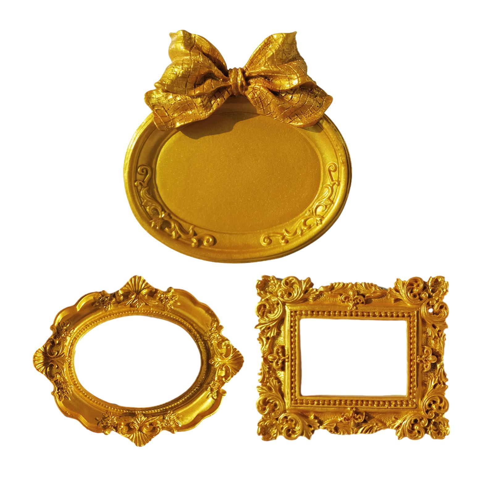 Mini Photo Frame Embossed Photography Photo Frame Antique Ornate Resin Frame