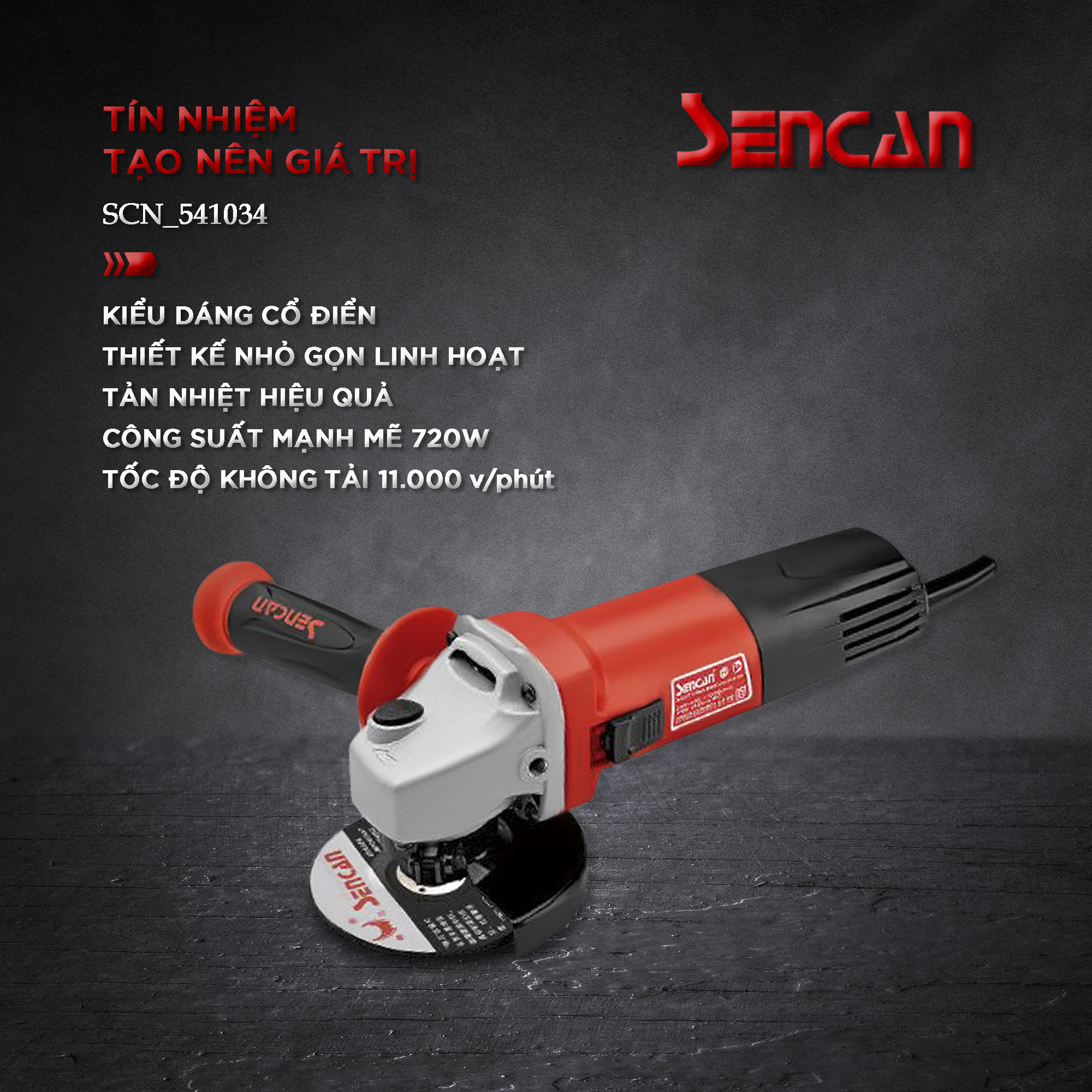 Máy mài góc công tắc cạnh 100mm Sencan 541034