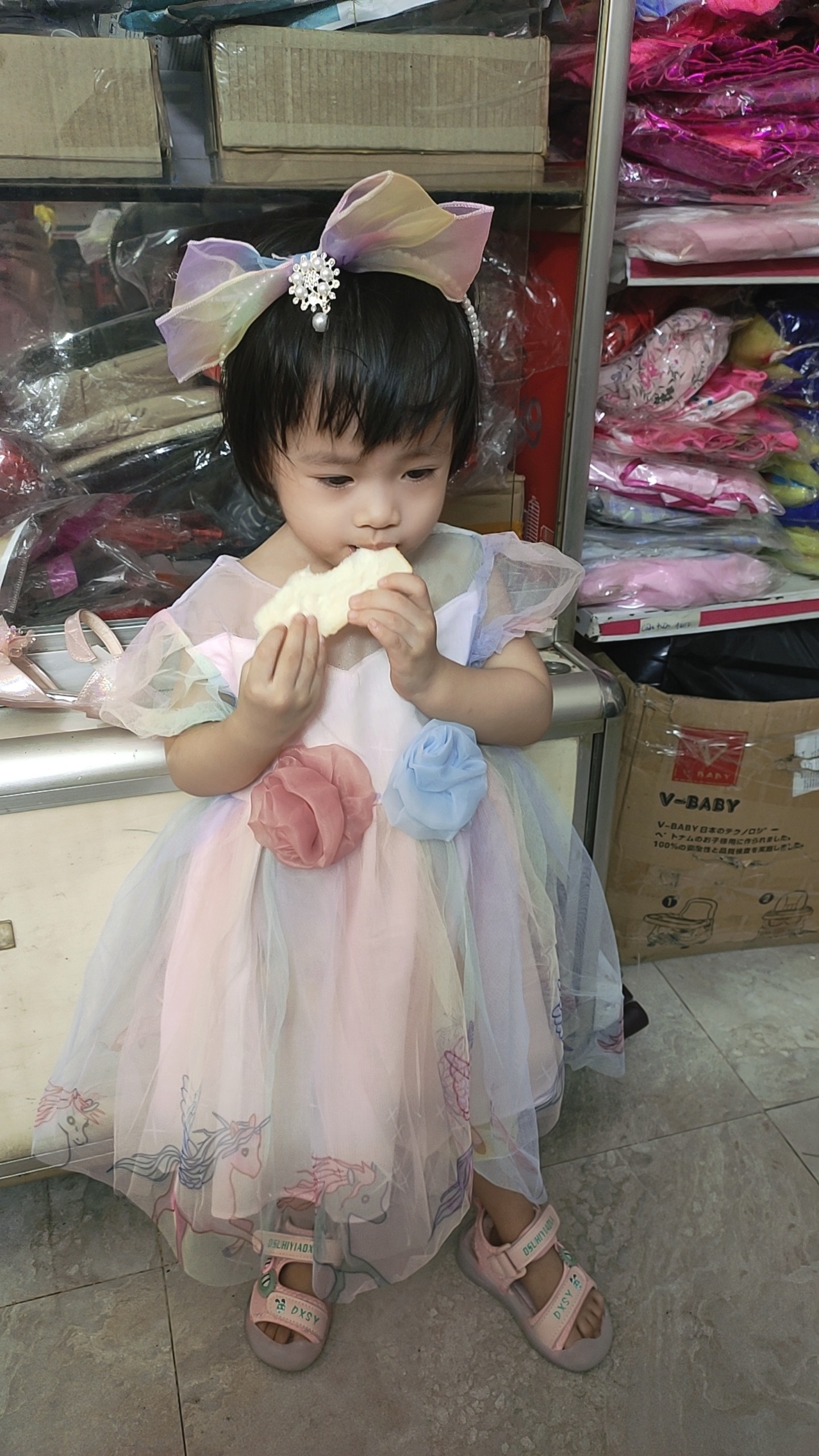 Đầm công chúa bé gái gồm băng đô cho bé 1 - 4 tuổi
