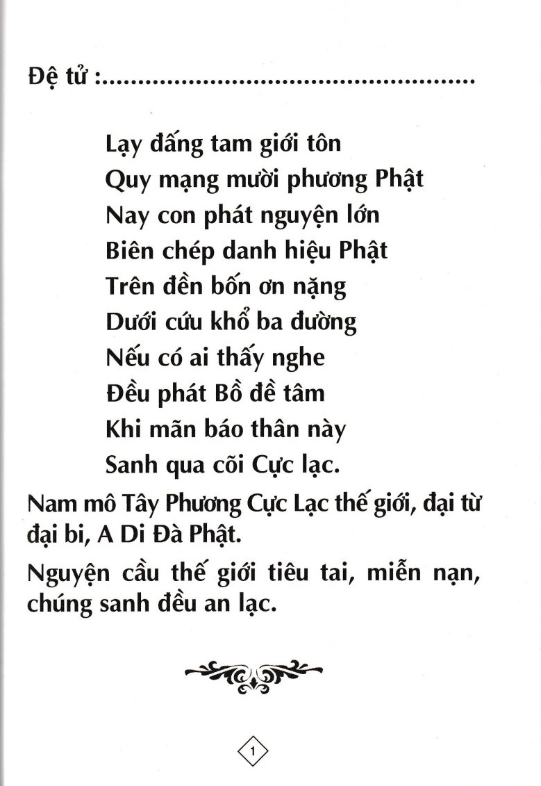 Vở Chép Tay Hồng Danh Nam Mô A Di Đà Phật