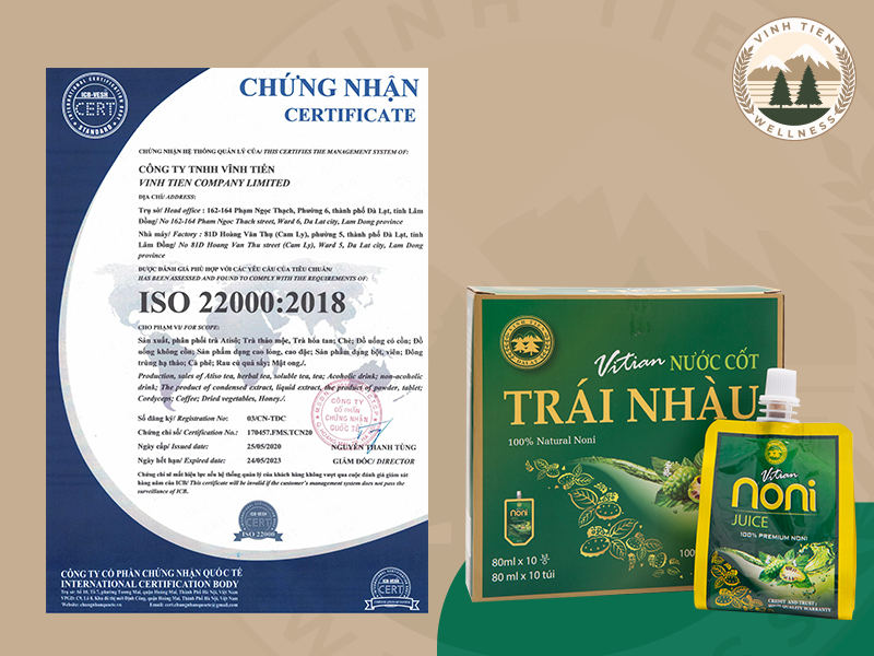 Nước Cốt Nhàu Cỏ Ngọt Vĩnh Tiến - Noni Fruit - Giảm đau xương khớp, chống viêm, làm đẹp da.