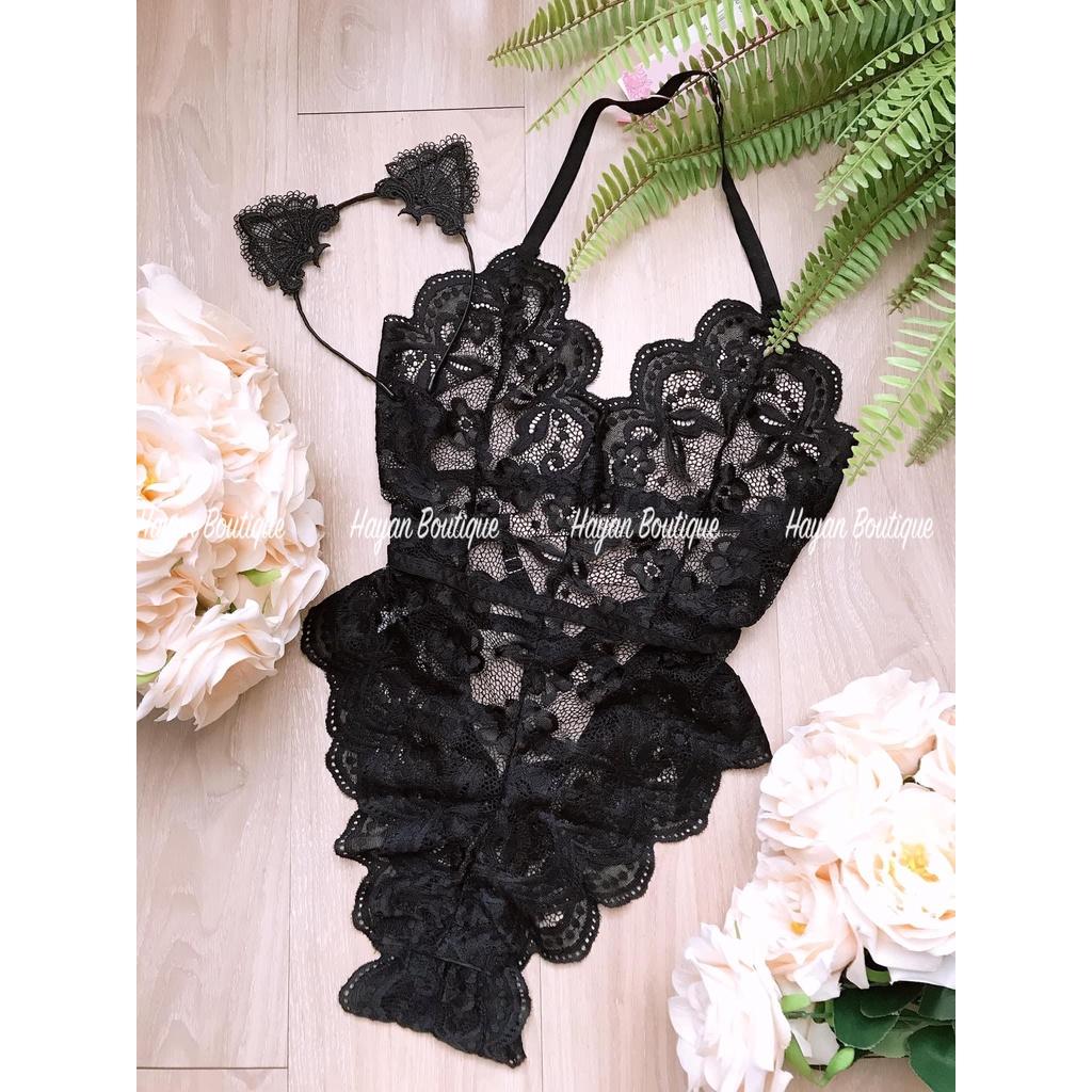 Đồ ngủ sexy bodysuit, bộ jum ren hoạ tiết gợi cảm xuyên thấu #HT250