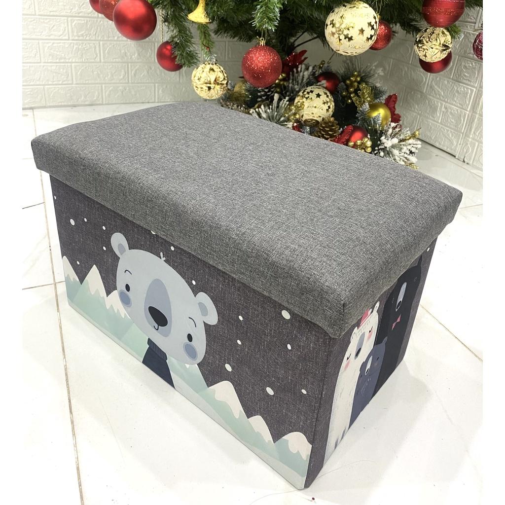 Ghế sofa trẻ em kiêm hộp đựng đồ cứng cáp, họa tiết in kỹ thuật số đáng yêu KT51x31xCao31cm