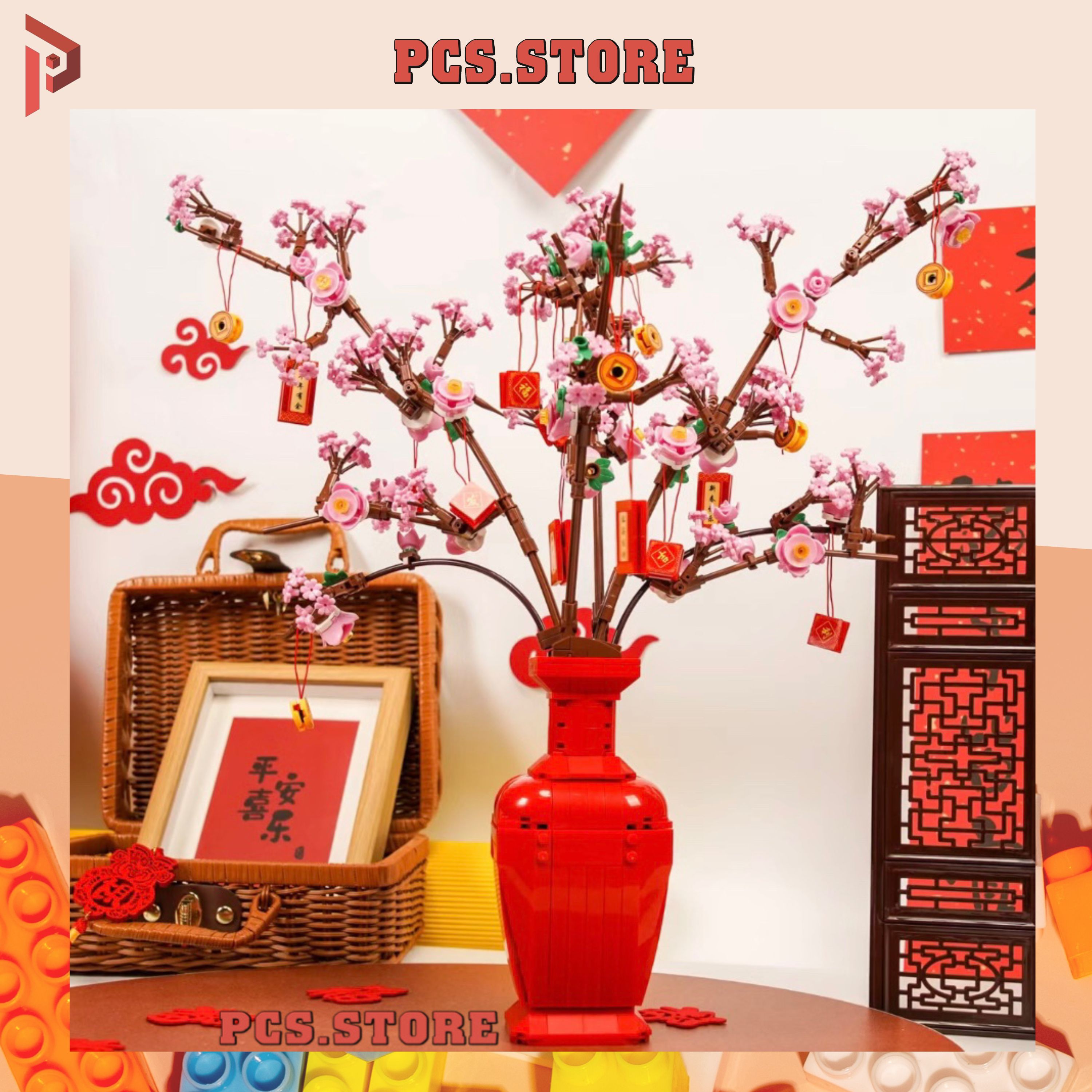 Đồ Chơi Lắp Ráp Mô Hình Cây Đào Tết Tài Lộc 2023 - PCS STORE