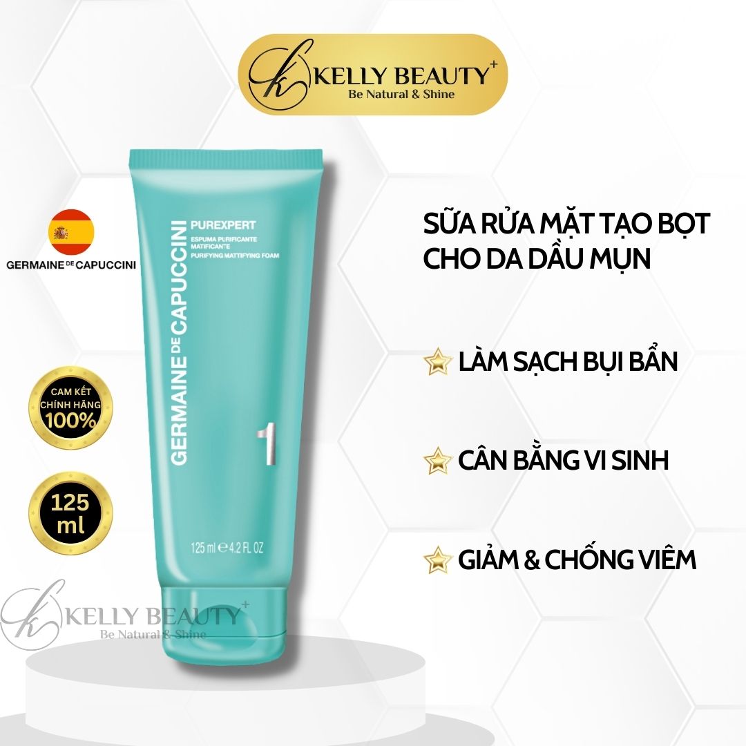 Sữa Rửa Mặt Cho Da Dầu Mụn Germaine PUREXPERT Purifying Mattifying Foam | Kelly Beauty