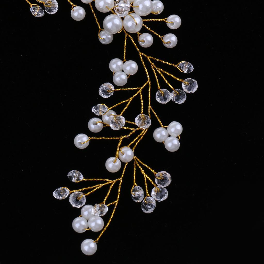 Fashion Lady Crystal Flower Pearls Headpiece Accessories Wedding Jewelry