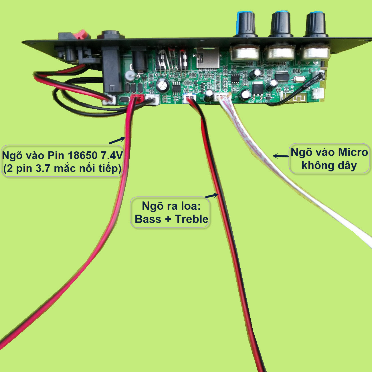 Mạch loa kéo DPA dùng Pin 18650, sạc 5V - công suất 25W - 45W