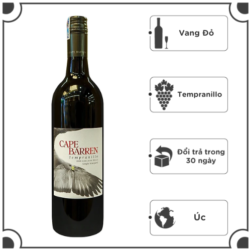 Rượu Vang Đỏ Cape Barren Single Vineyard Tempranillo 750ml 13.5% - Úc - Hàng Chính Hãng
