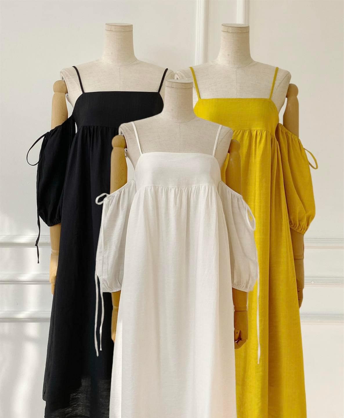 Đầm form suôn 2 dây rớt vai nữ tính, dịu dàng