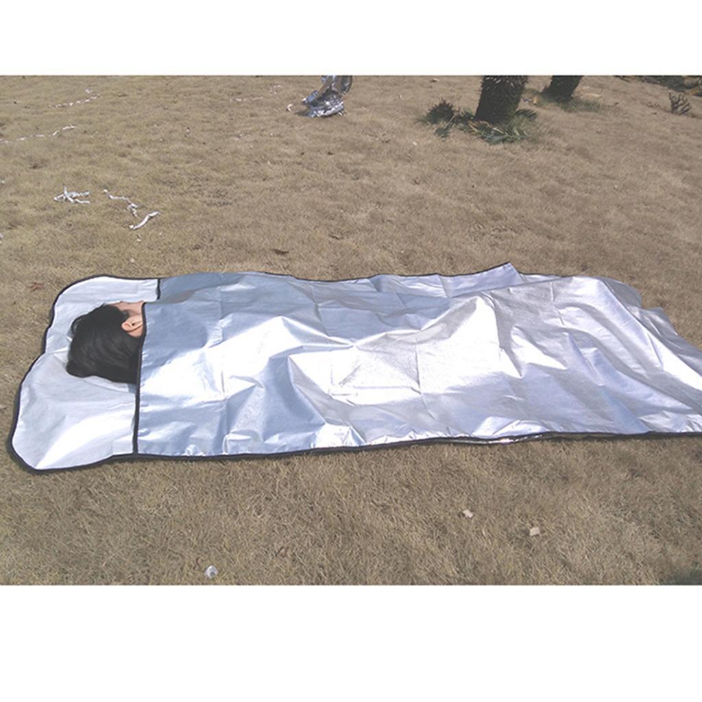7.2 x 3.4ft Camping Outdoor Emergency Sleeping Bag Bivvy Blanket - Lightweight Waterproof Thermal Insulation