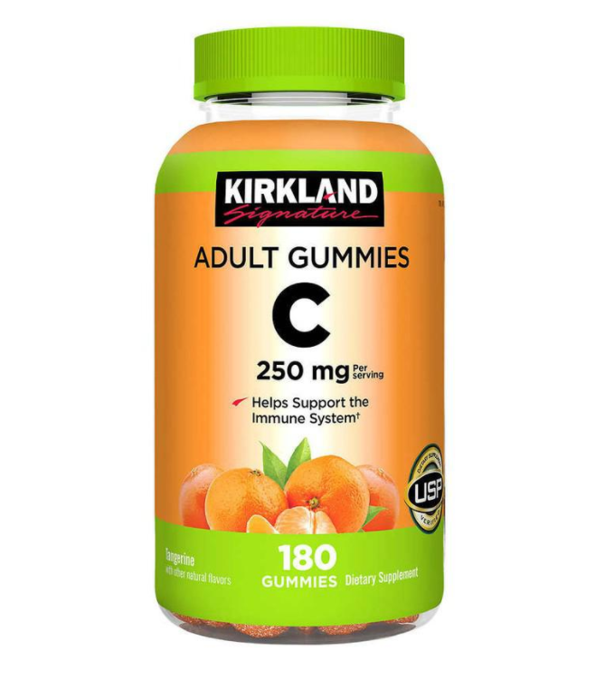 Kẹo dẻo bổ sung Vitamin C Kirkland Adult Gummies C 250mg hộp 180 viên của Mỹ