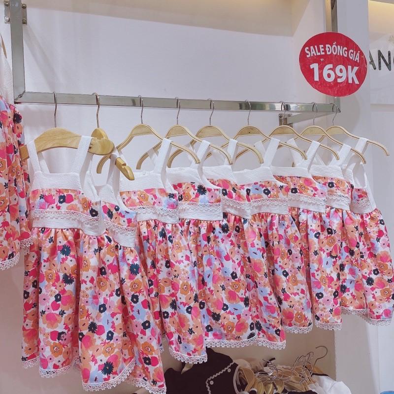 Váy 2 dây hoa hồng
