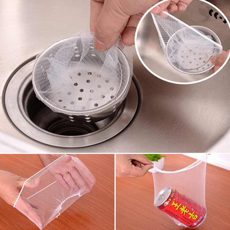 Set 100 Túi Lưới Lọc Rác Bồn Rửa Chén Túi Đựng Rác Bao Rác Tiện Dụng H249 - Egreen Dùng 1 Lần
