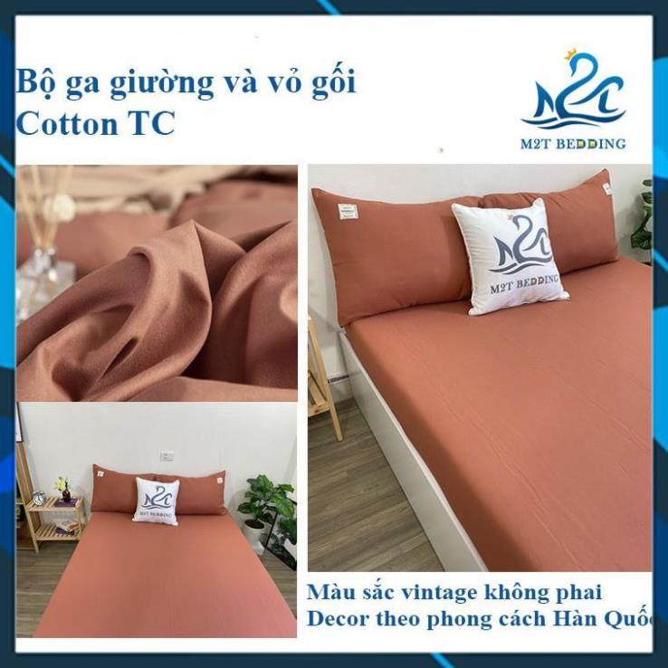 Bộ ga giường và vỏ gối Cotton Tici Bedding ga gối Cotton Hàn Quốc đủ size drap nệm